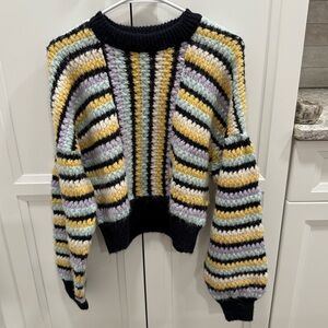 Zara Stripped Cropped Sweater Multicolor